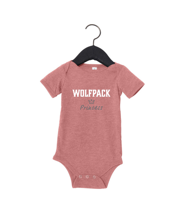 "Wolfpack Princess" Baby Jersey Short Sleeve Onesie