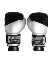 CruBox Authentic Black and Silver leather boxing gloves with limited edition design
