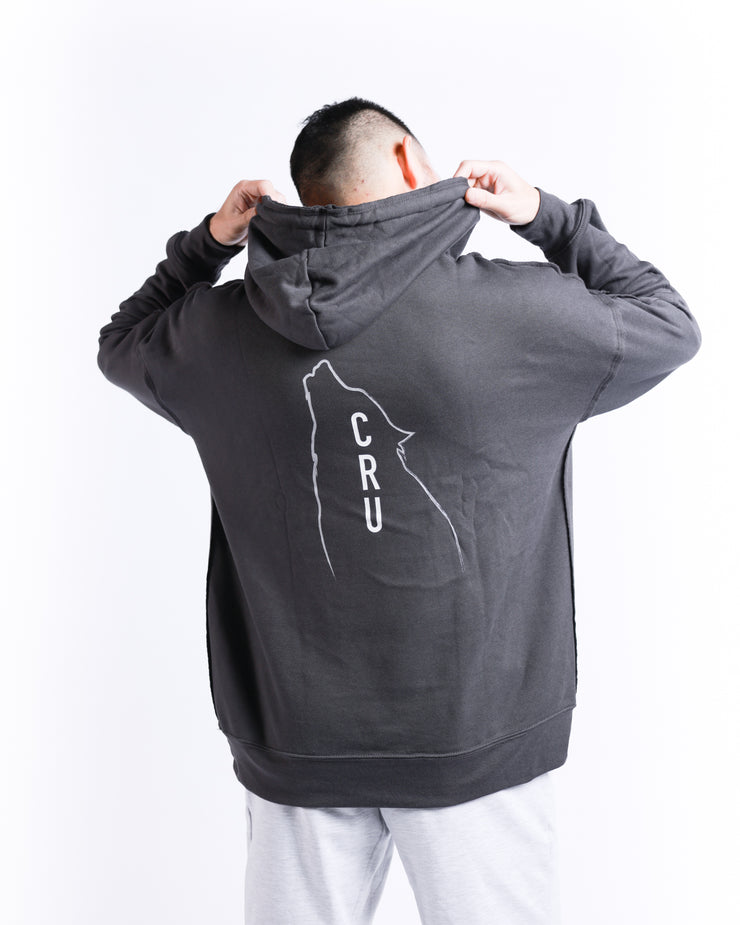 Wolf Sketch Raw Seam Hoodie