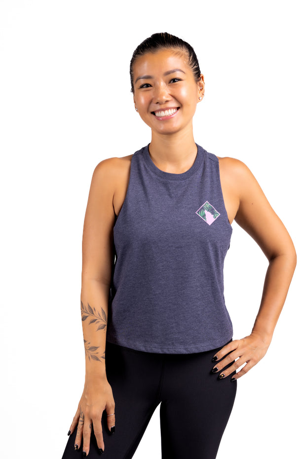 Racerback Cropped Tank CruBox Logo